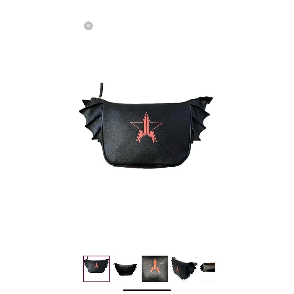 Jeffree Star Limited Edition Batwing Makeup Bag Clutch Black Orange Star Logo